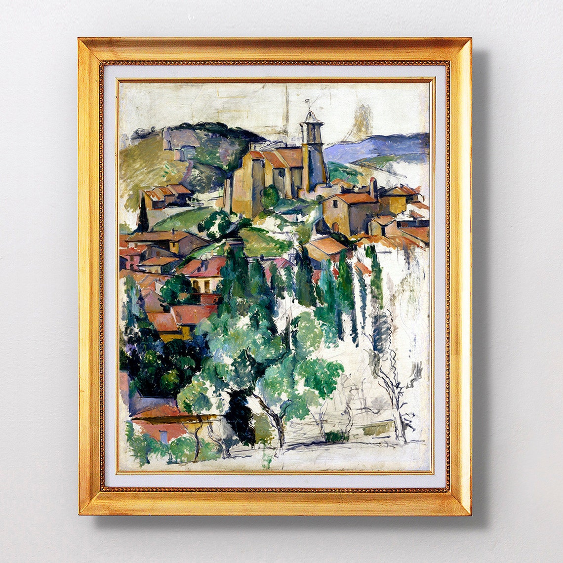 Paul Cezanne The Village of Gardanne 1885 Hillside View Poster