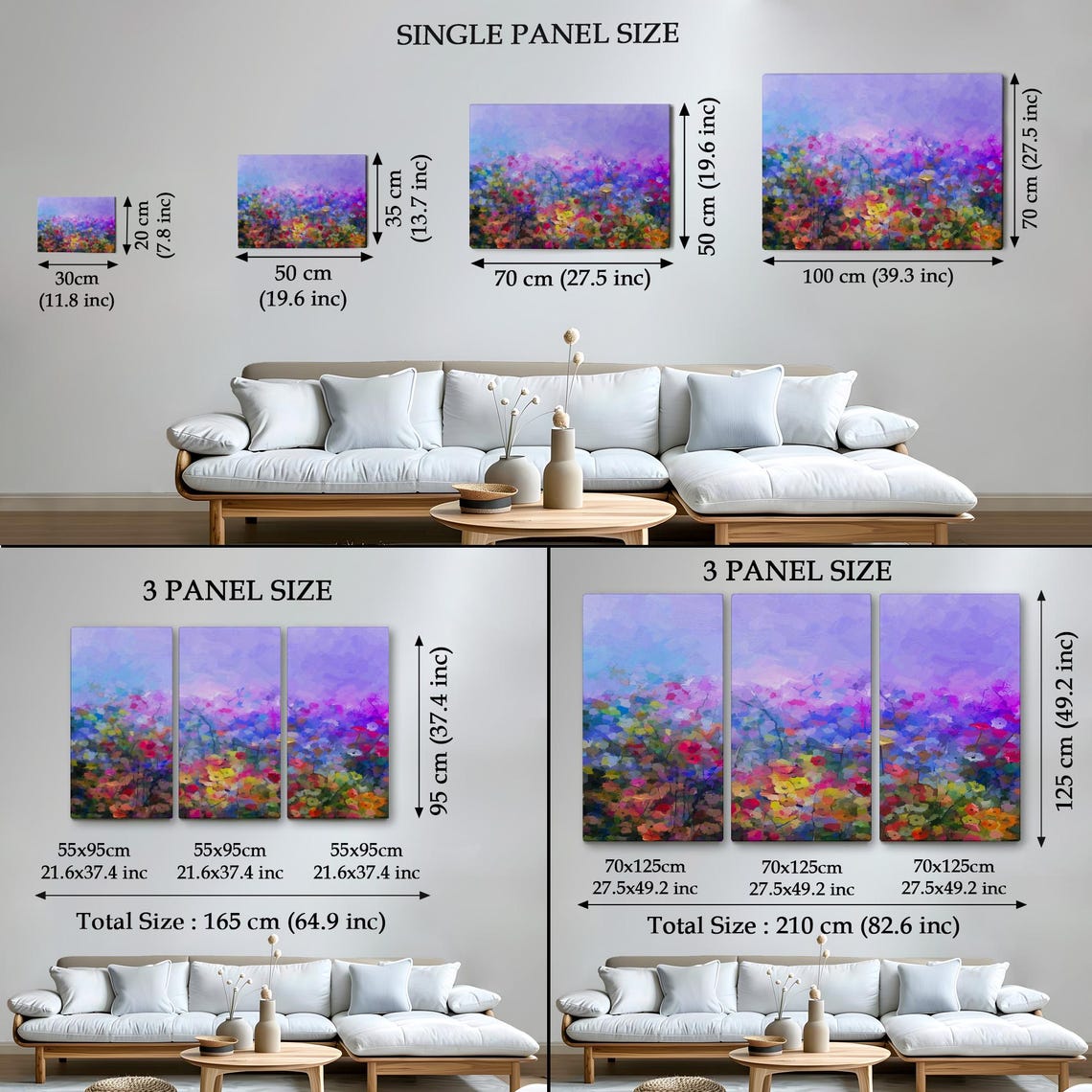 Wildflower Meadow Impressionist Purple Pink Bloom Floral Art Poster - Image 4
