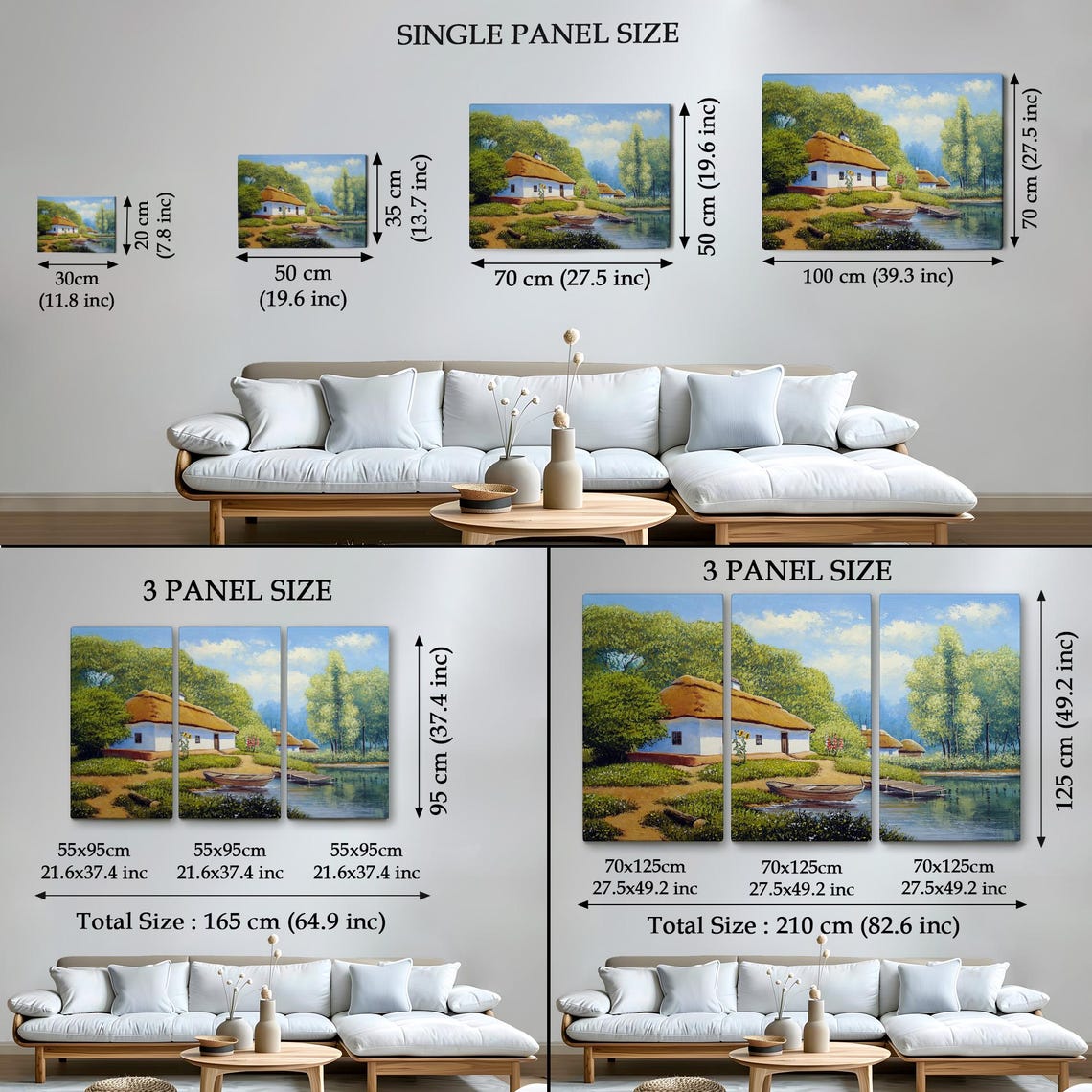 Ukrainian Village Cottage By River Rowboat Thatched Roof Summer Poster - Image 4