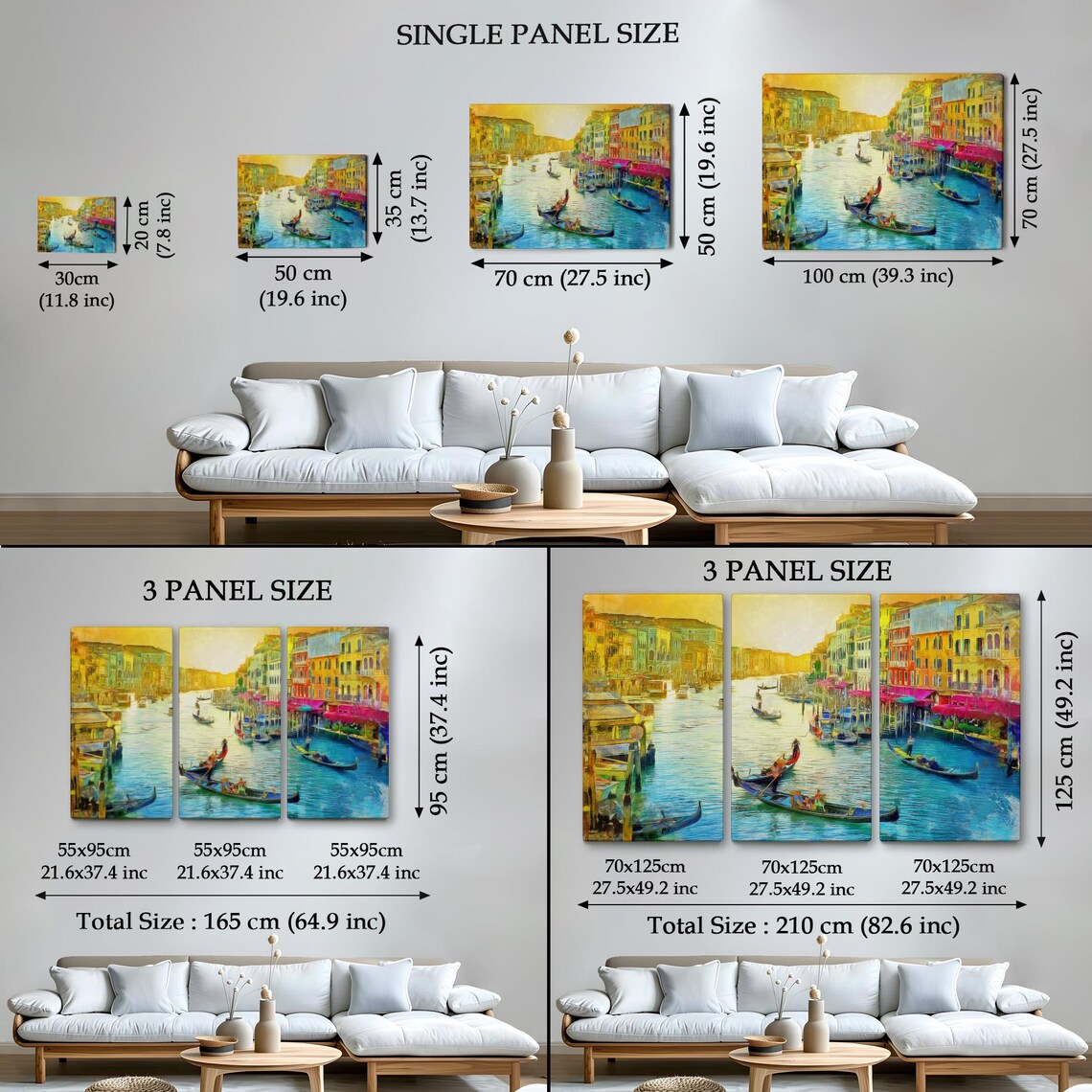 Venice Italy Gondolas Golden Sunset Grand Canal Bright Poster - Image 4