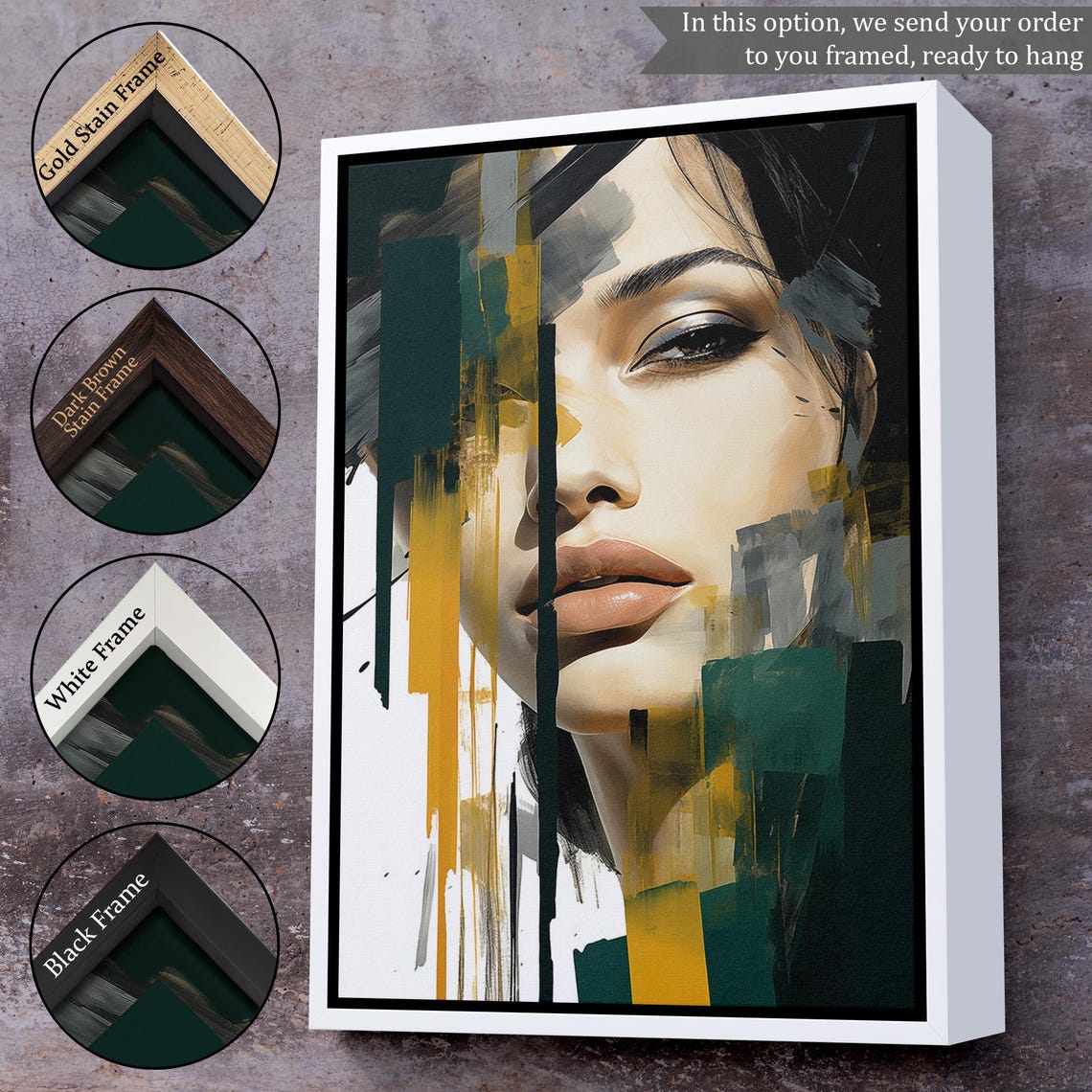 Abstract Woman Face Geometric Color Block Portrait Art Print - Image 3