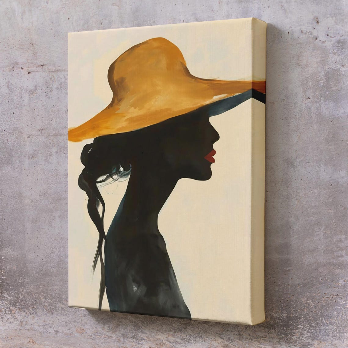 Woman In Sun Hat Minimalist Silhouette Profile Elegant Art Poster