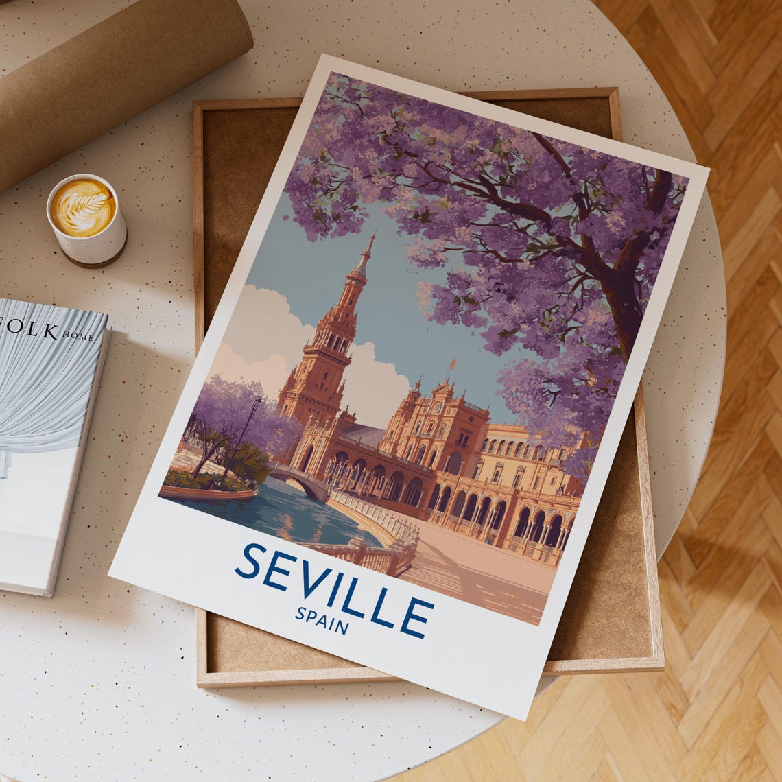 Seville Spain Plaza De Espana Unframed Jacaranda Travel Poster