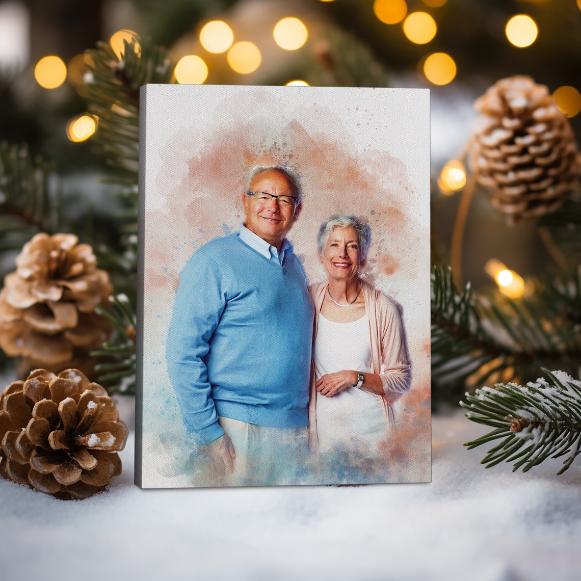 Watercolor Portrait From Photo Custom Painting Family Portrait Wall Art Mothers Day Gift Fathers Day Mother Father Memorial - Image 3