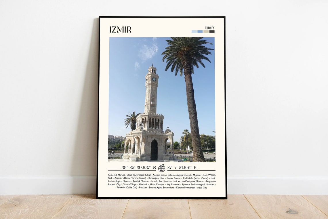 Izmir Turkey Clock Tower Historic Landmark Photography Wall Art