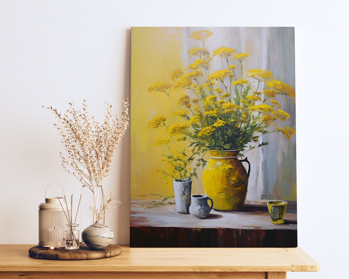 Golden Light Kitchen Still Life, Folk Art Impressionism