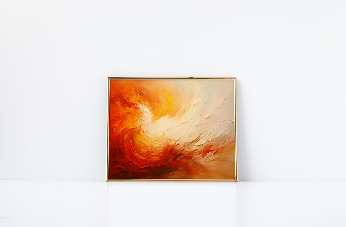 Explosion In Red Yellow Orange Abstract Art Print - Image 3