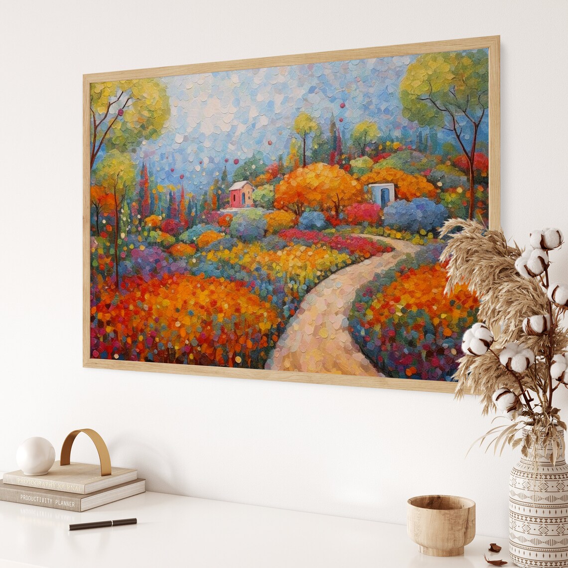 Traditional Vietnamese Inspired Abstract Landscape, Dansaekhwa Style - Image 3