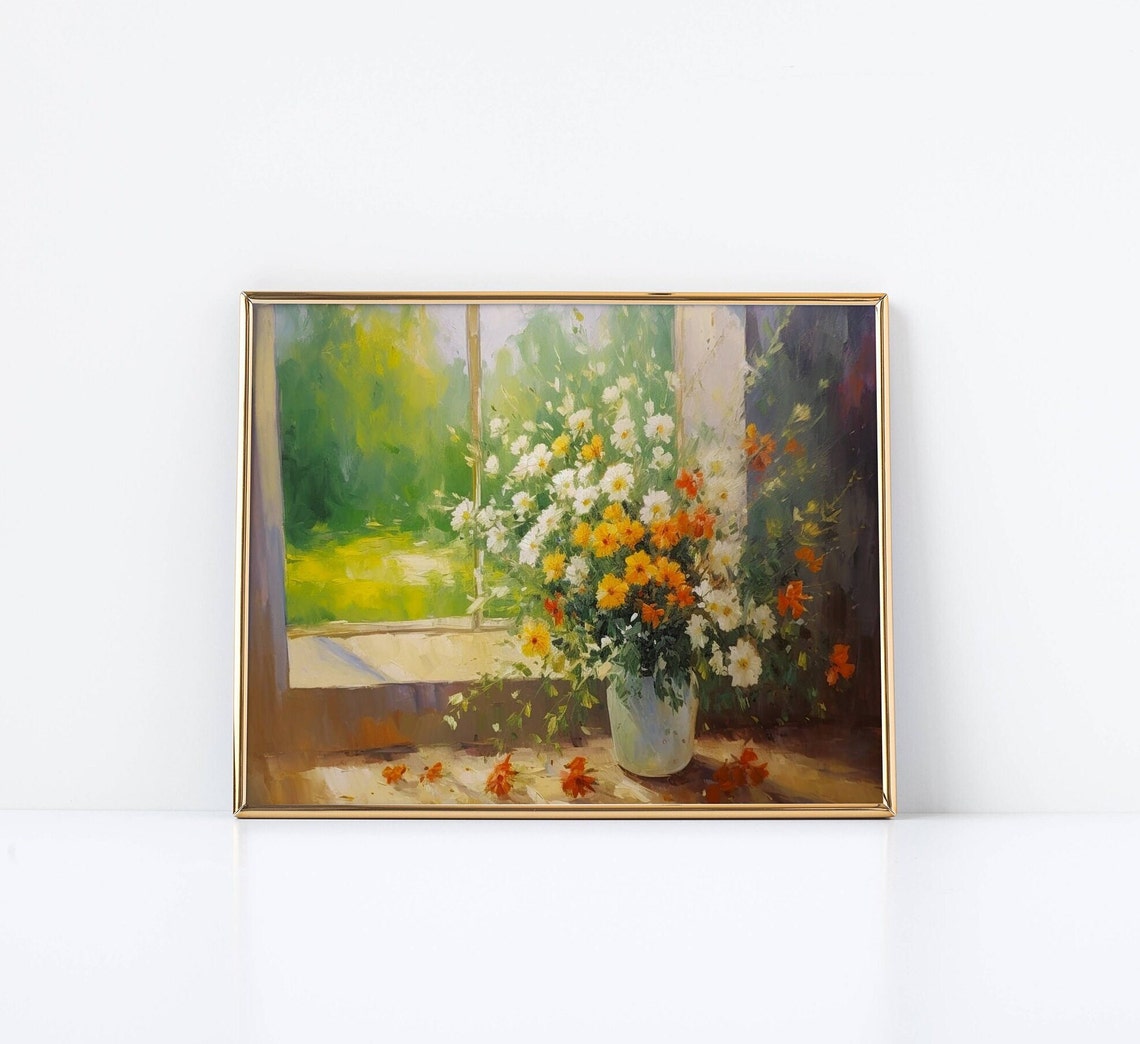 Daisy Pot Sunny Windowsill Garden View Peaceful Floral Poster - Image 2