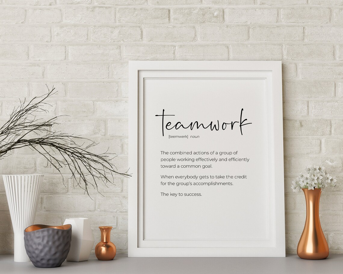 Teamwork Quote Definition Poster, Office Decor - Image 2