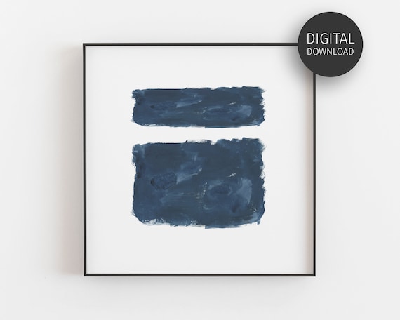 Abstract Blue Watercolour Minimalist Wall Art Print