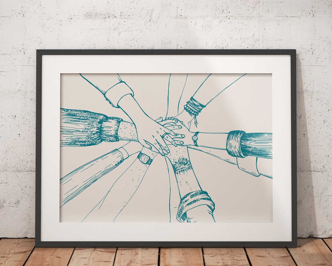 Blue Team Office Decor Teamwork Art Print - Image 2