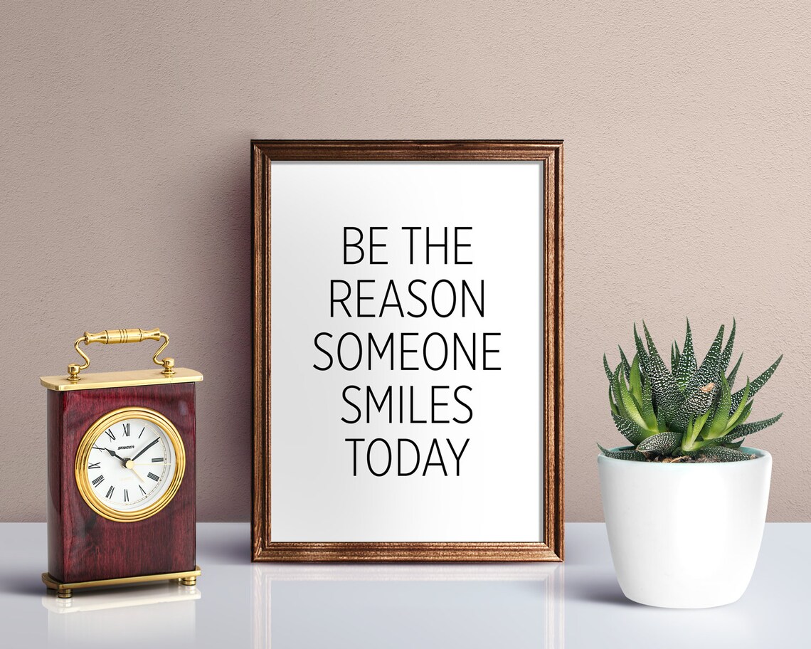 Be The Reason Someone Smiles Today Minimalist Poster - Image 2