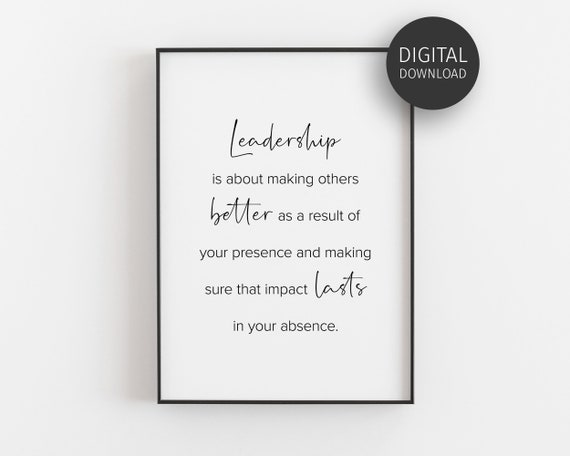 Leadership Quote Office Decor, Farewell Gift
