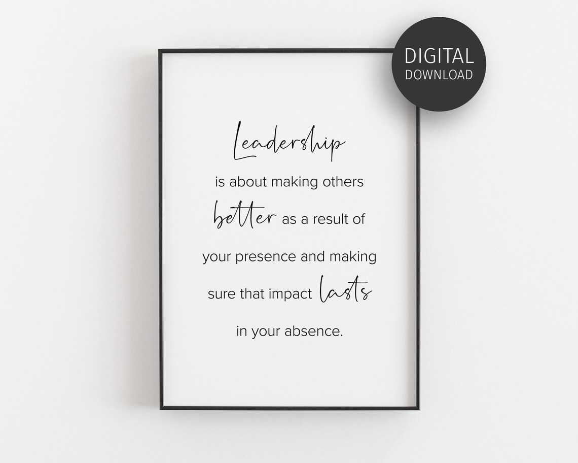 Leadership Quote Office Decor, Farewell Gift