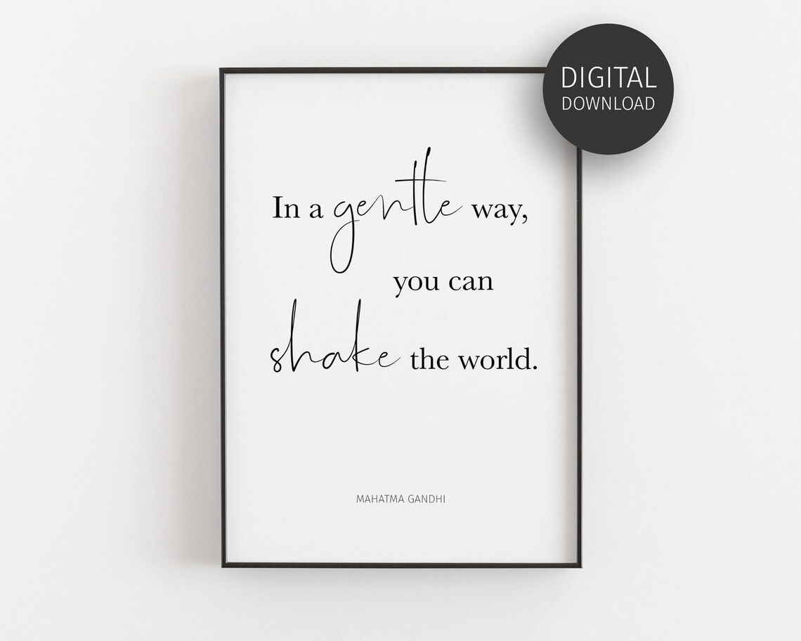 Gandhi Quote, Minimalist Activism Art Print