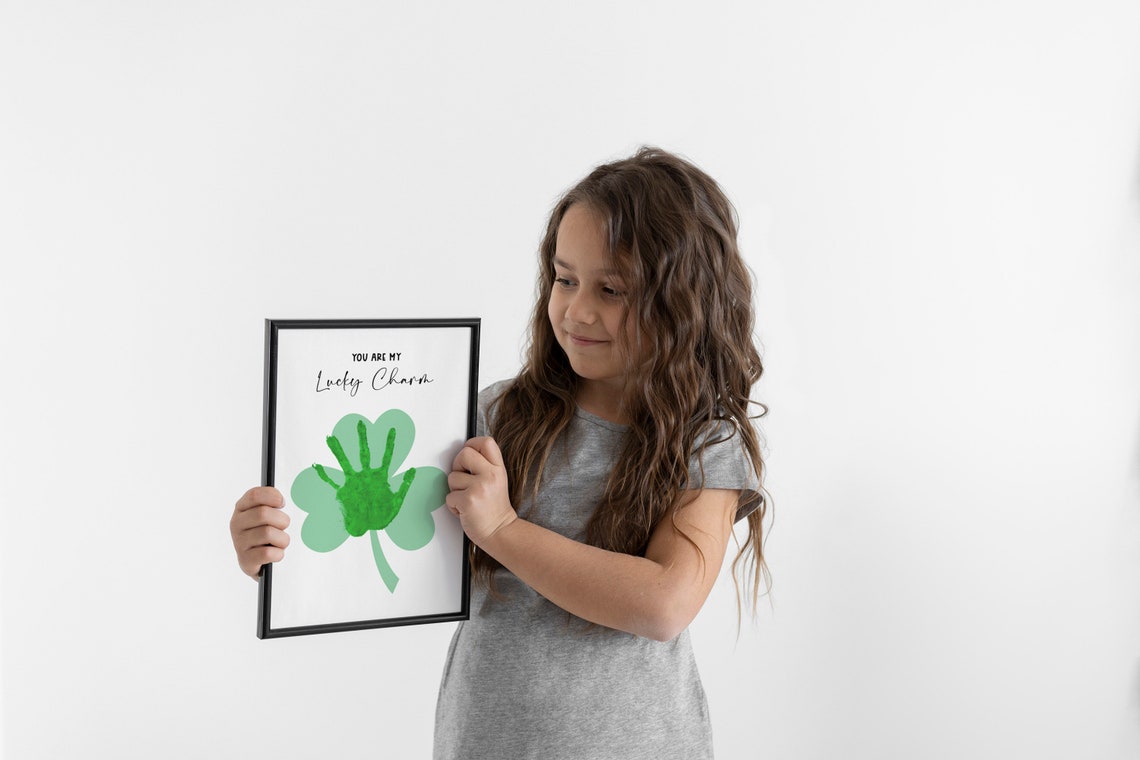 You Are My Lucky Charm Shamrock Handprint Keepsake Craft Poster - Image 3