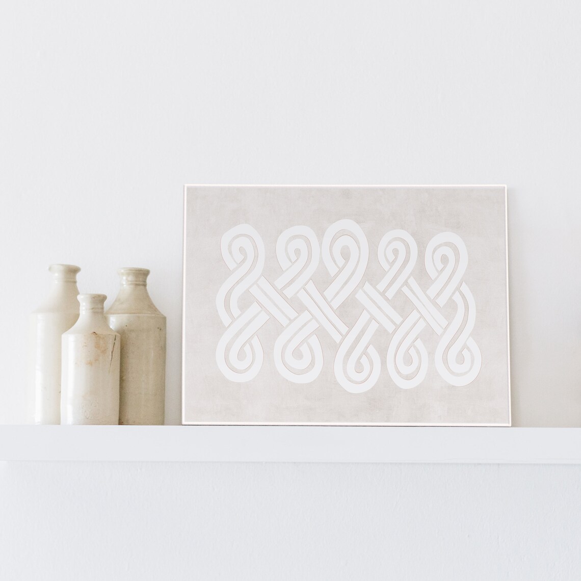 Abstract Knots, Scandi Boho Neutral Wall Art - Image 3