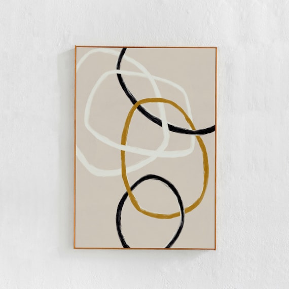 Abstract Art Neutral Tones, Minimal Line Art