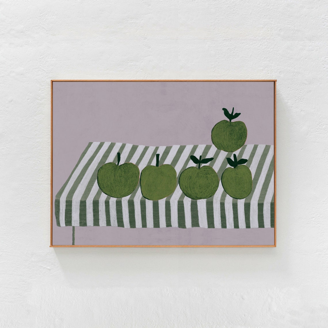 Green Apples Still Life Painting, Art Print