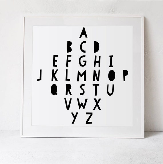 Alphabet Art Square, Scandinavian Modern Poster