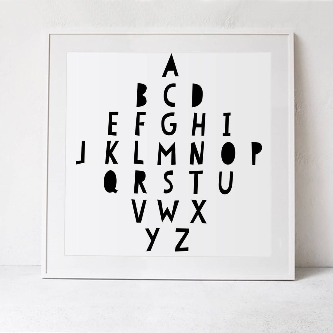 Alphabet Art Square, Scandinavian Modern Poster