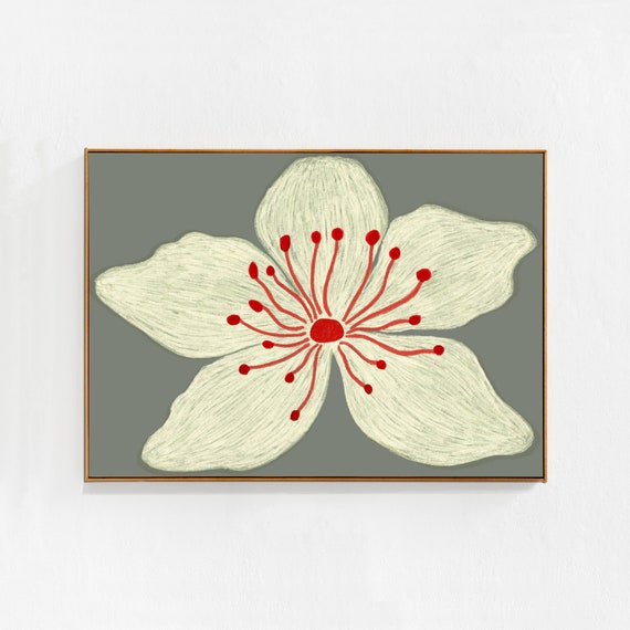 Floral Wall Art, Eclectic Scandi Boho Art Print