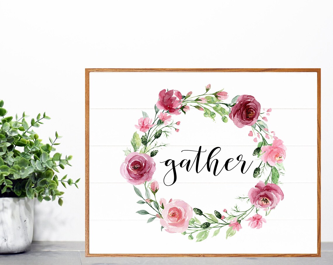 Pinks Florals Wreath, Farmhouse Rustic Decor