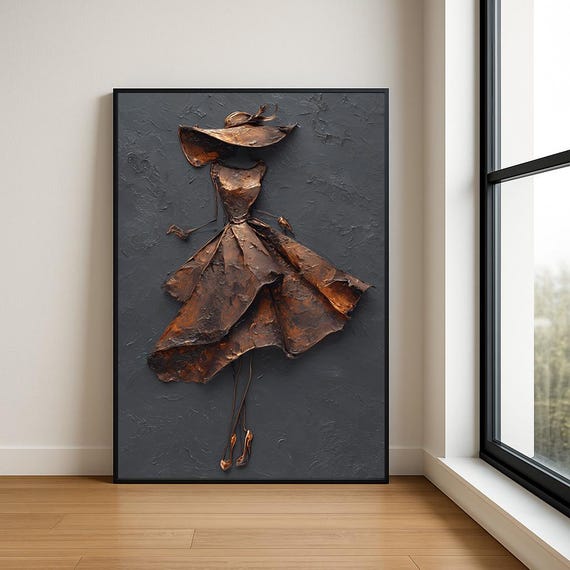 Elegant Lady In Dress Oil Painting Fashion Statement Art Print