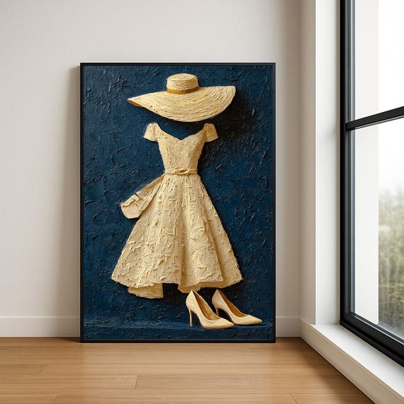 Elegant Lady In Dress Oil Painting Fashion Statement Art Print
