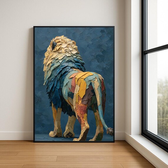 Colorful Lion Wall Art Print High Resolution