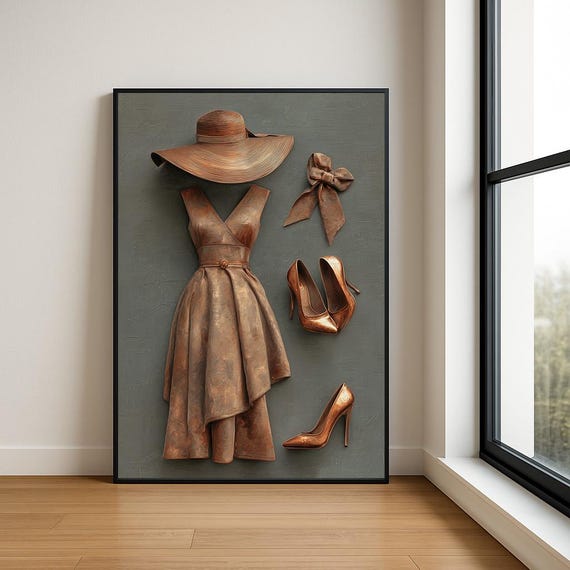 Elegant Lady In Dress Oil Painting Fashion Statement Art Print