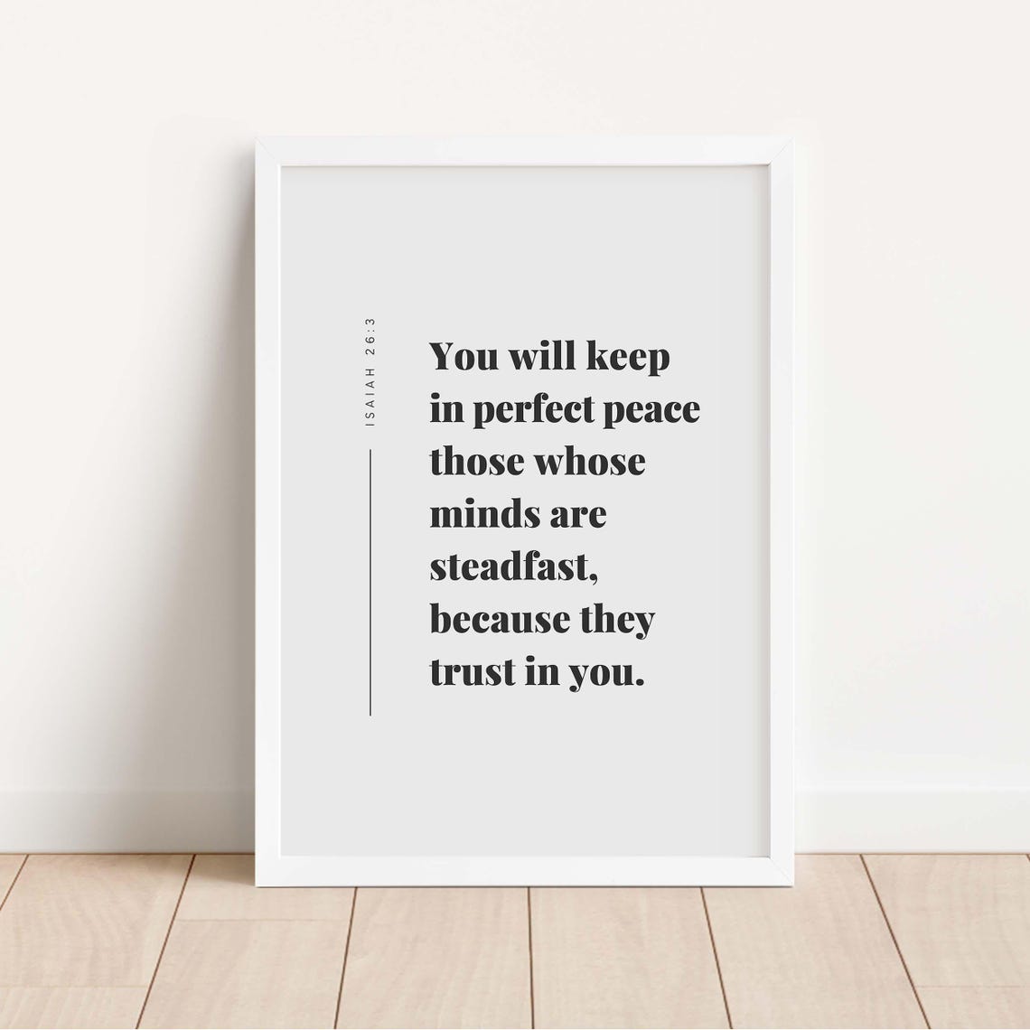 Isaiah 26 Perfect Peace Bible Verse Minimalist Scripture Poster