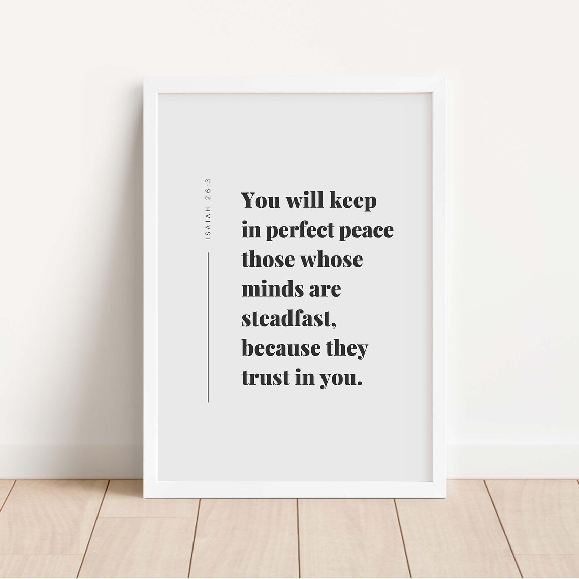 Isaiah 263 Niv You Will Keep Him In Perfect Peace Wall Art Christian Bible Verse Scripture