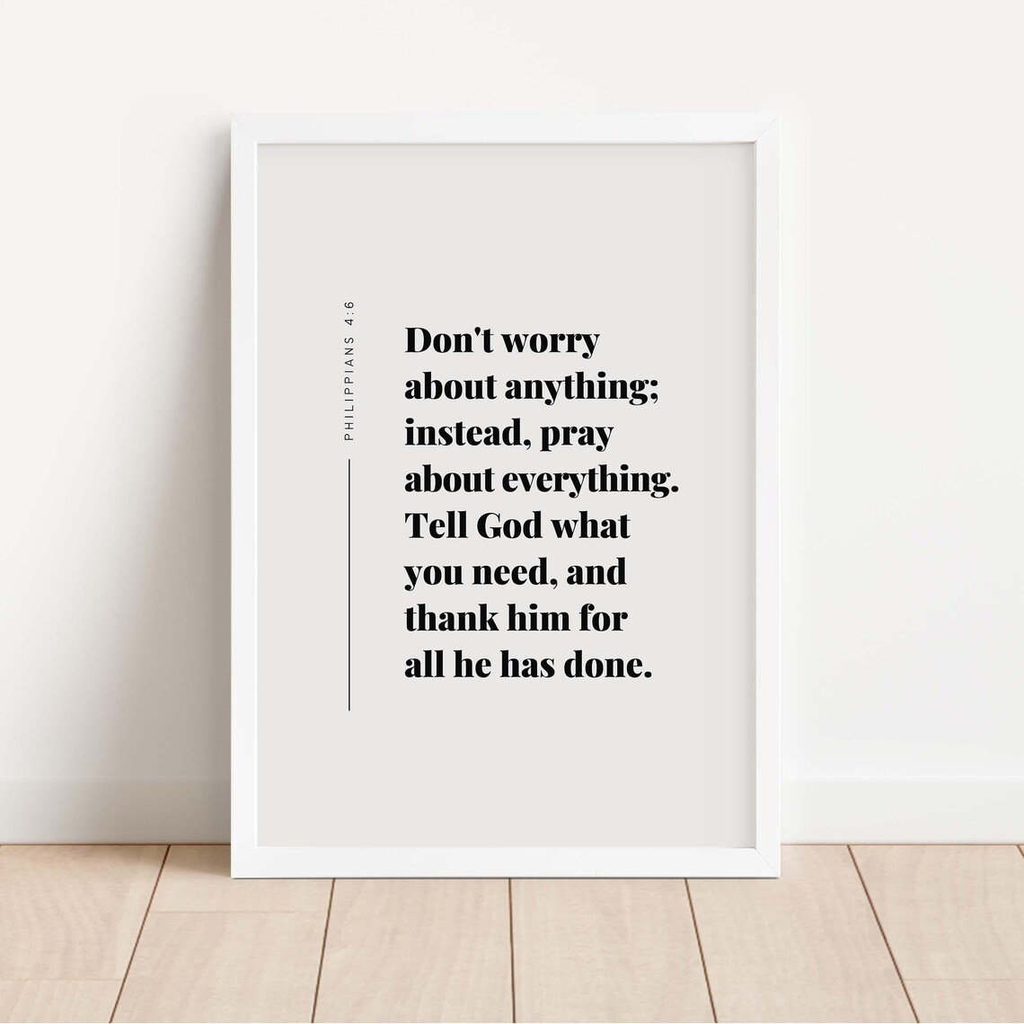 Philippians 4:6 Bible Verse Christian Art Print