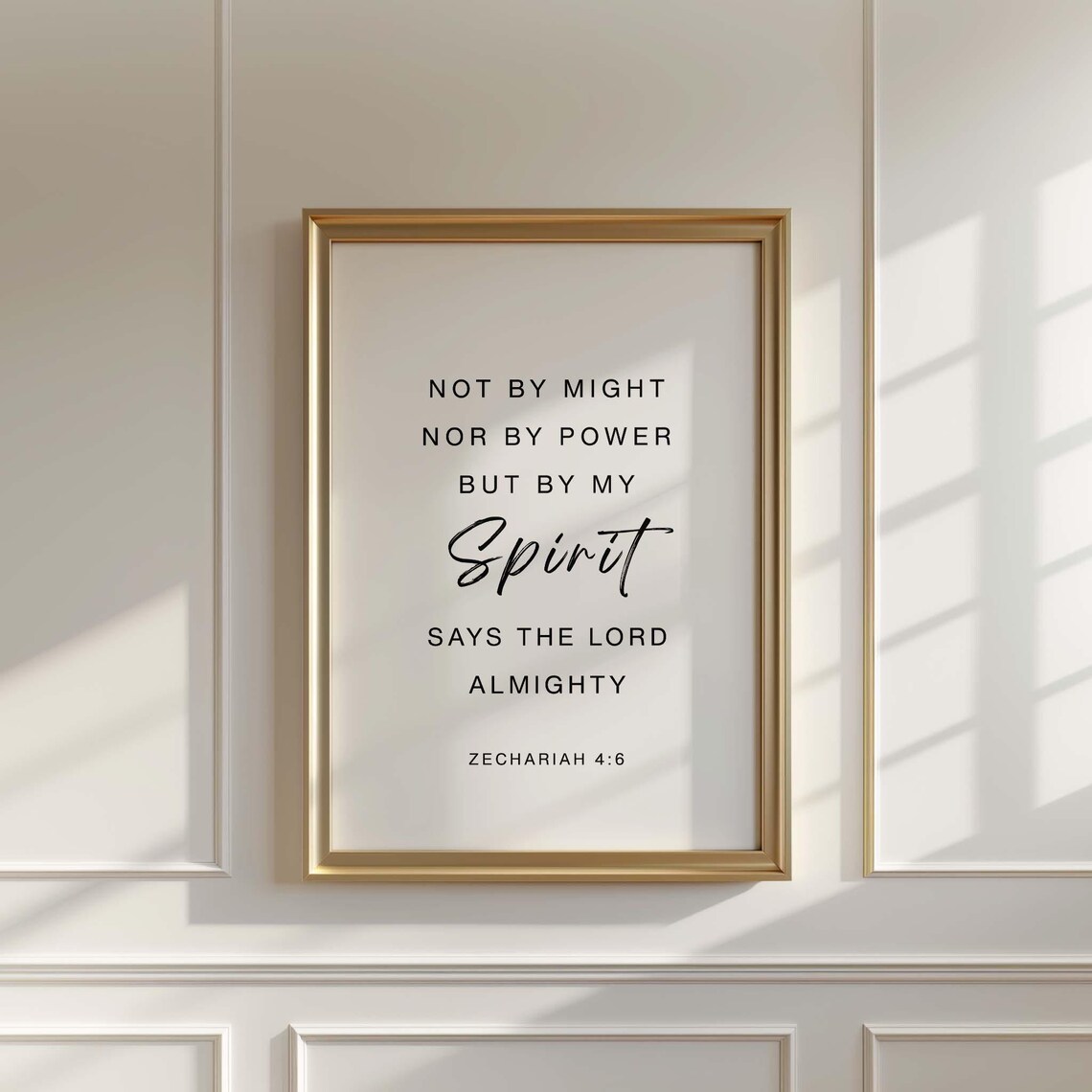 Zechariah 4:6, Bible Verse Scripture Wall Art Print