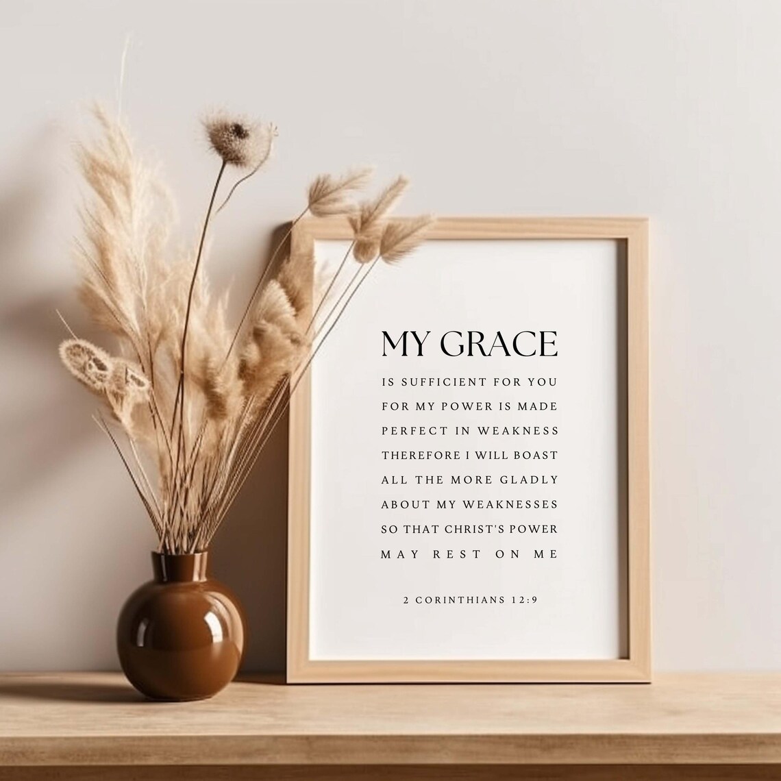 2 Corinthians 12:9 Bible Verse Scripture Art Print