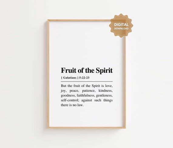 Fruit Of The Spirit Scripture Art Print, Christian Decor