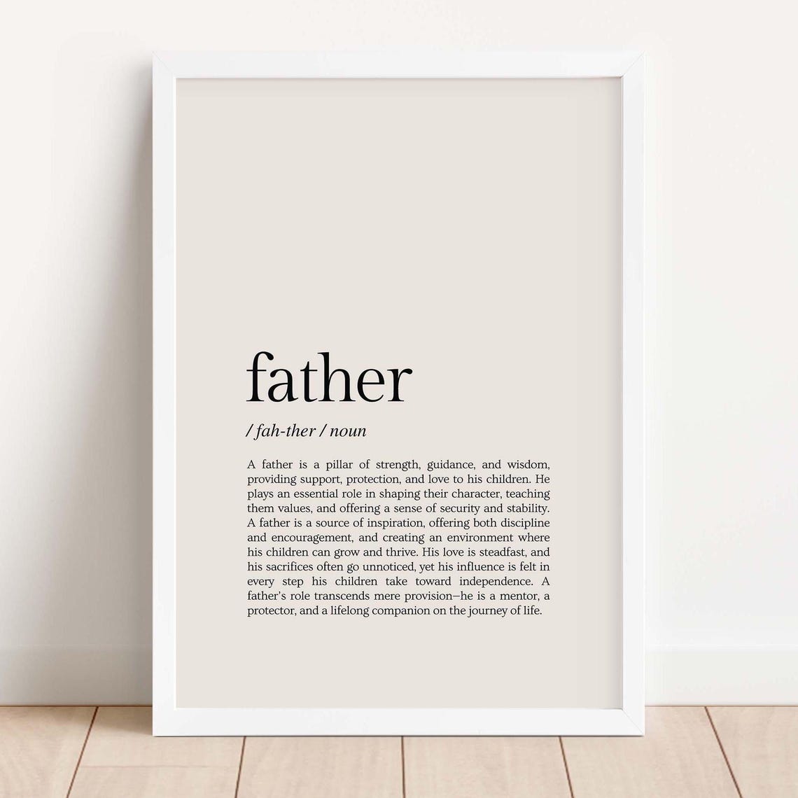 Father Definition Lowercase Serif Elegant Minimalist Quote Poster - Image 2