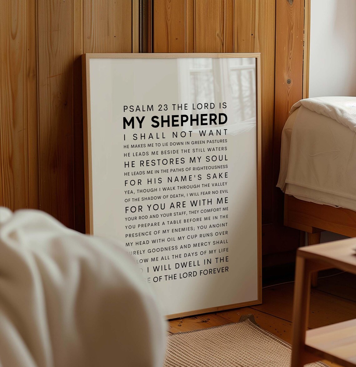 Psalm 23 Scripture Print, Christian Home Decor