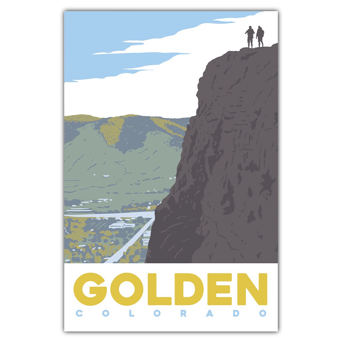 Golden South Table Mountain Travel Poster