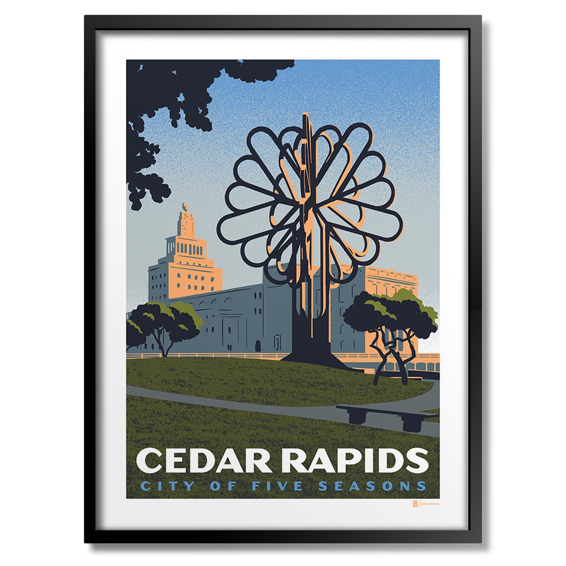 Downtown Cedar Rapids Travel Poster