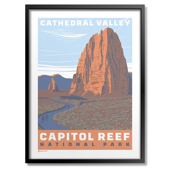 Capitol Reef National Park Cathedral Valley Desert Monoliths Travel Poster