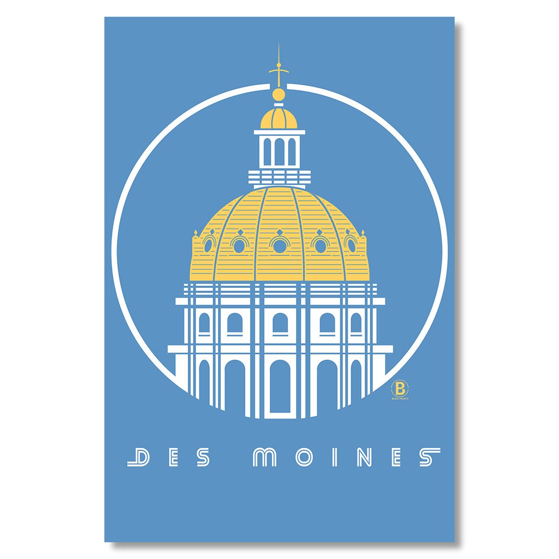 Des Moines Capitol Icon Travel Poster