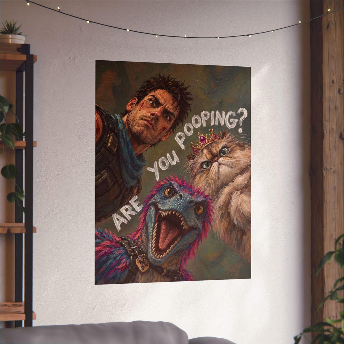 Funny Dungeon Crawler Carl Matte Vertical Poster Are You Pooping Toilet Bathroom Print Book Lover Gift Donut And Mongo Wall Art - Image 3