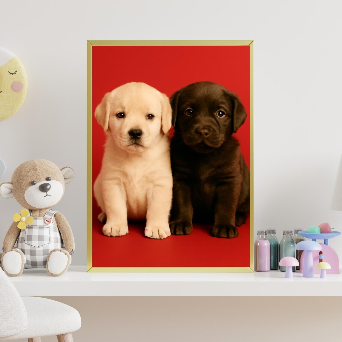 Labrador Puppy Poster, Dog Nursery Decor