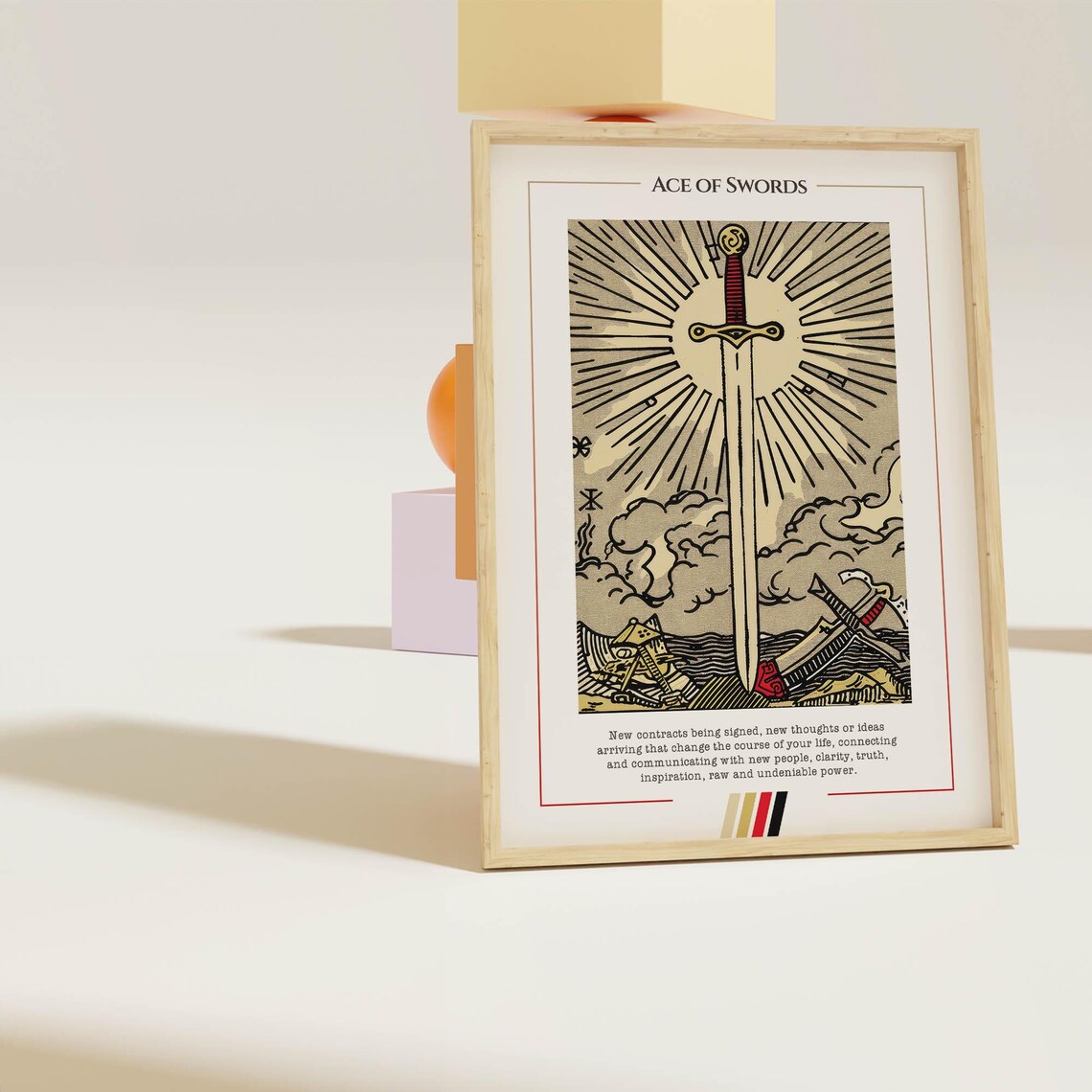 Ace of Swords Tarot Card Clarity Power Vintage Illustration Poster - Image 2