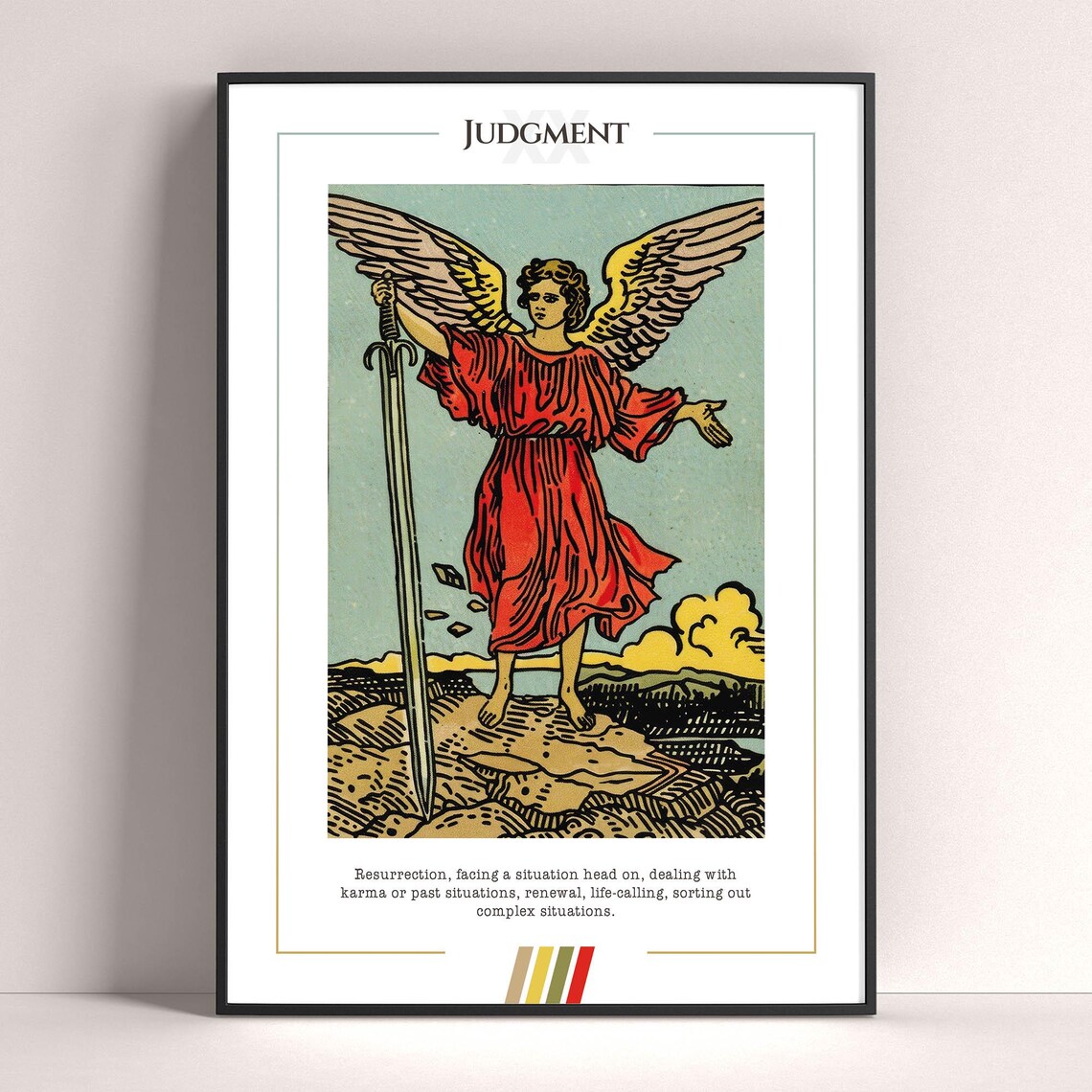 Judgment Tarot Card Angel With Sword Vintage Illustration Poster - Image 4