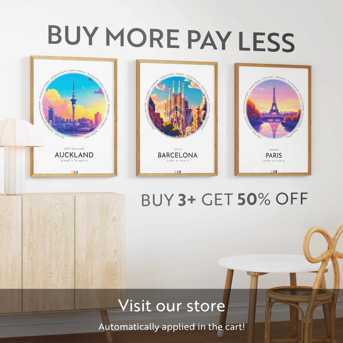 Auckland City Poster New Zealand Travel Print Wall Art Travel Gift Landscape City Art Wall Decor Birthday Gift - Image 3