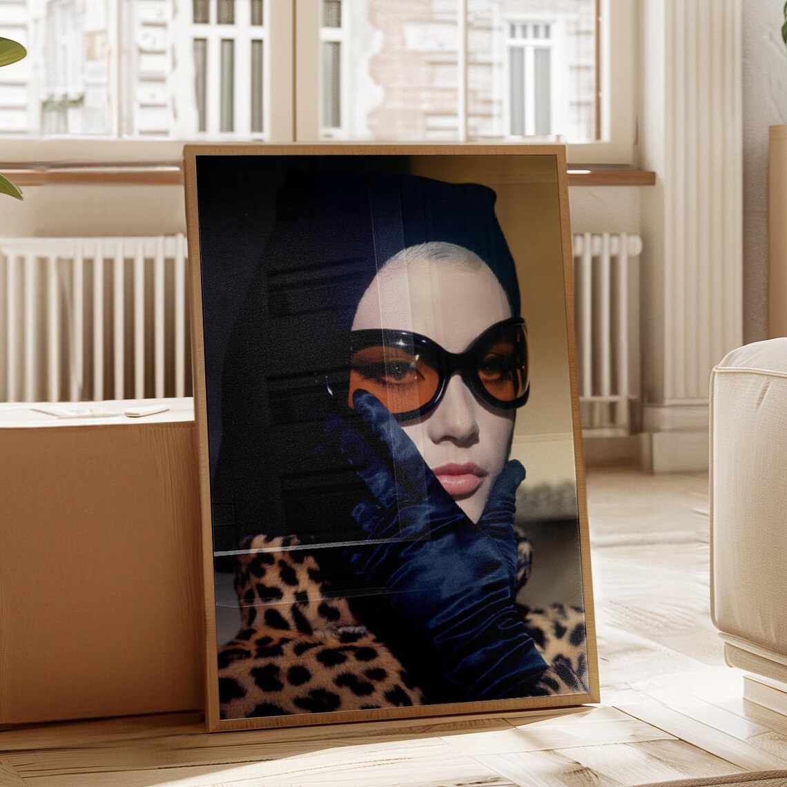 Vintage Fashion Woman in Headscarf and Sunglasses Glamour Poster - Image 3